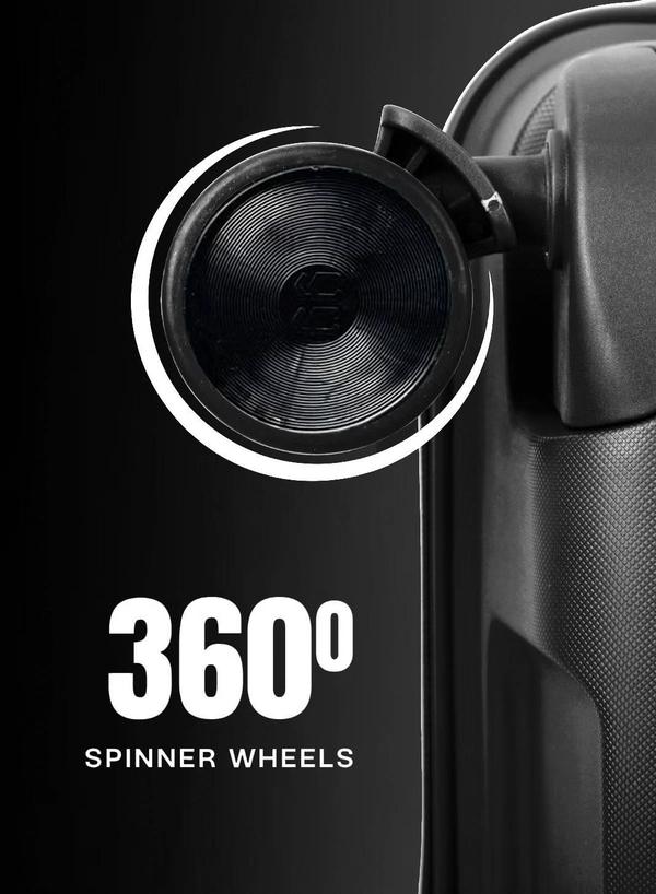 British Tourister Polypropylene Hardshell Luggage Set 3-Piece Spinner – TSA Approved Lock |Lightweight & Durable 20/24/28 Inch (Small, Medium, Large) – Black