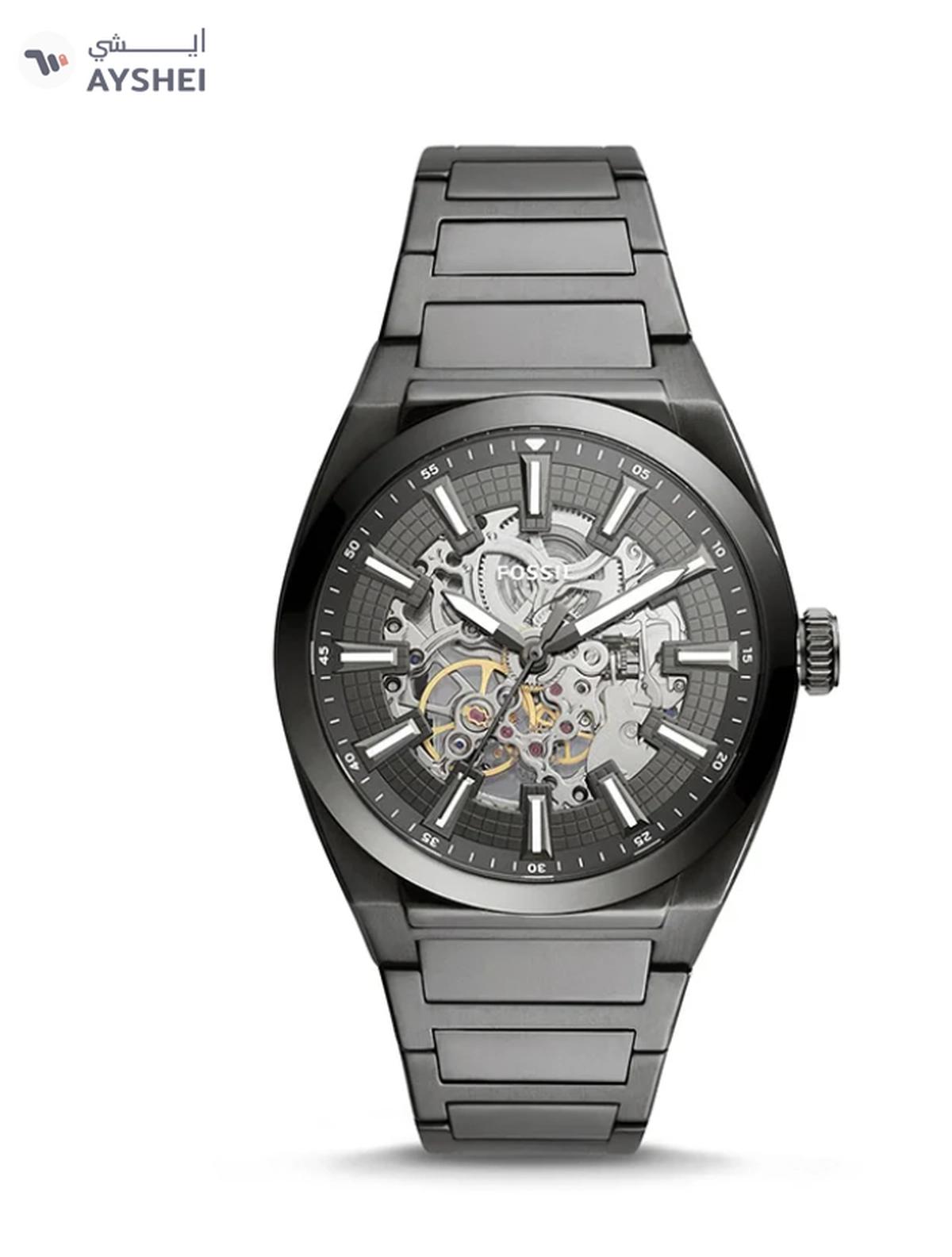 Fossil Men's Everett Round Shape Stainless Steel Automatic Wrist Watch ME3206 - 42 mm - Grey-0-portrait