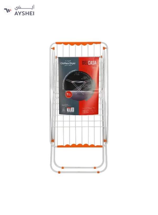 Delcasa Loyd Cloth Dryer- DC3712/ with Side Wings, Powder Coated Iron Construction/ Foldable, Sturdy, Sleek, Compact and Heavy Storage/ 18-meter Drying Space, 18 Kg Capacity
