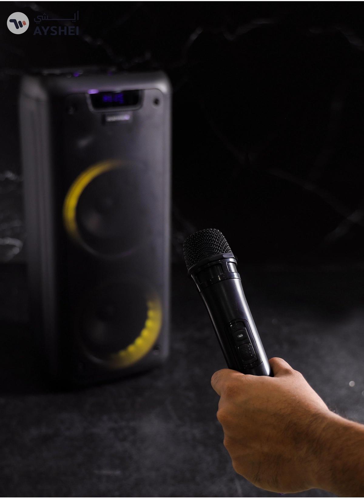 Olsenmark Rechargeable Party Speaker, 2*6.5 Inch 12000W PMPO USB TF BT Remote LED Display-2-2