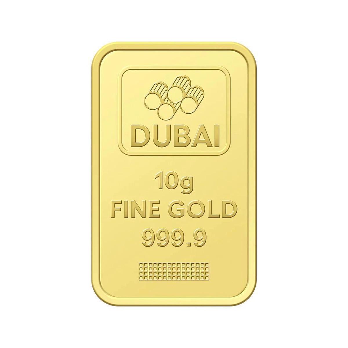 Dubai Gold 10 Grams Pure 999.9 Fine Gold Bar-1-1