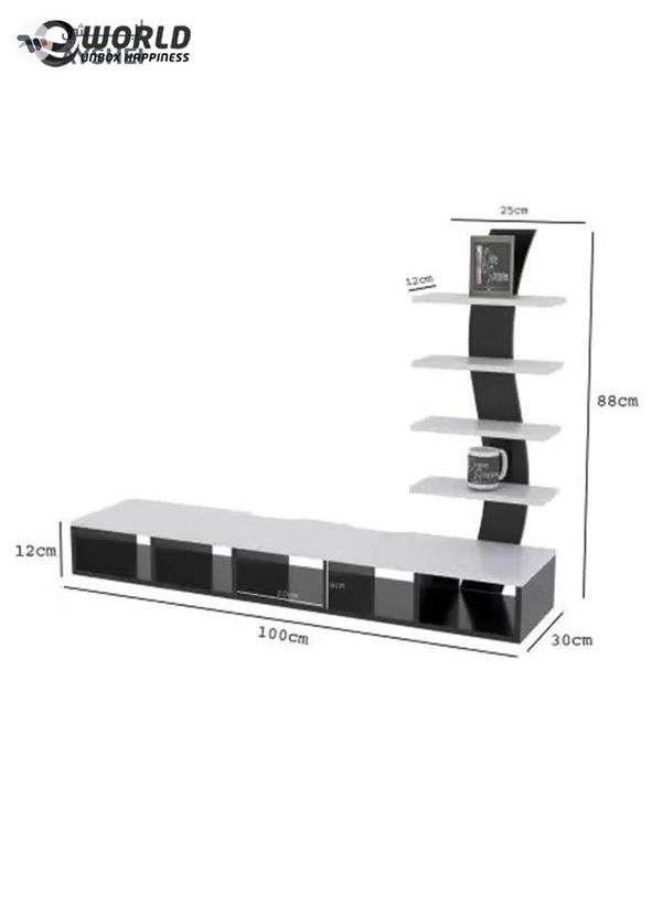 Eworld Wooden Twist TV Unit Shelf Dressing and Bed Size Table for Home Office