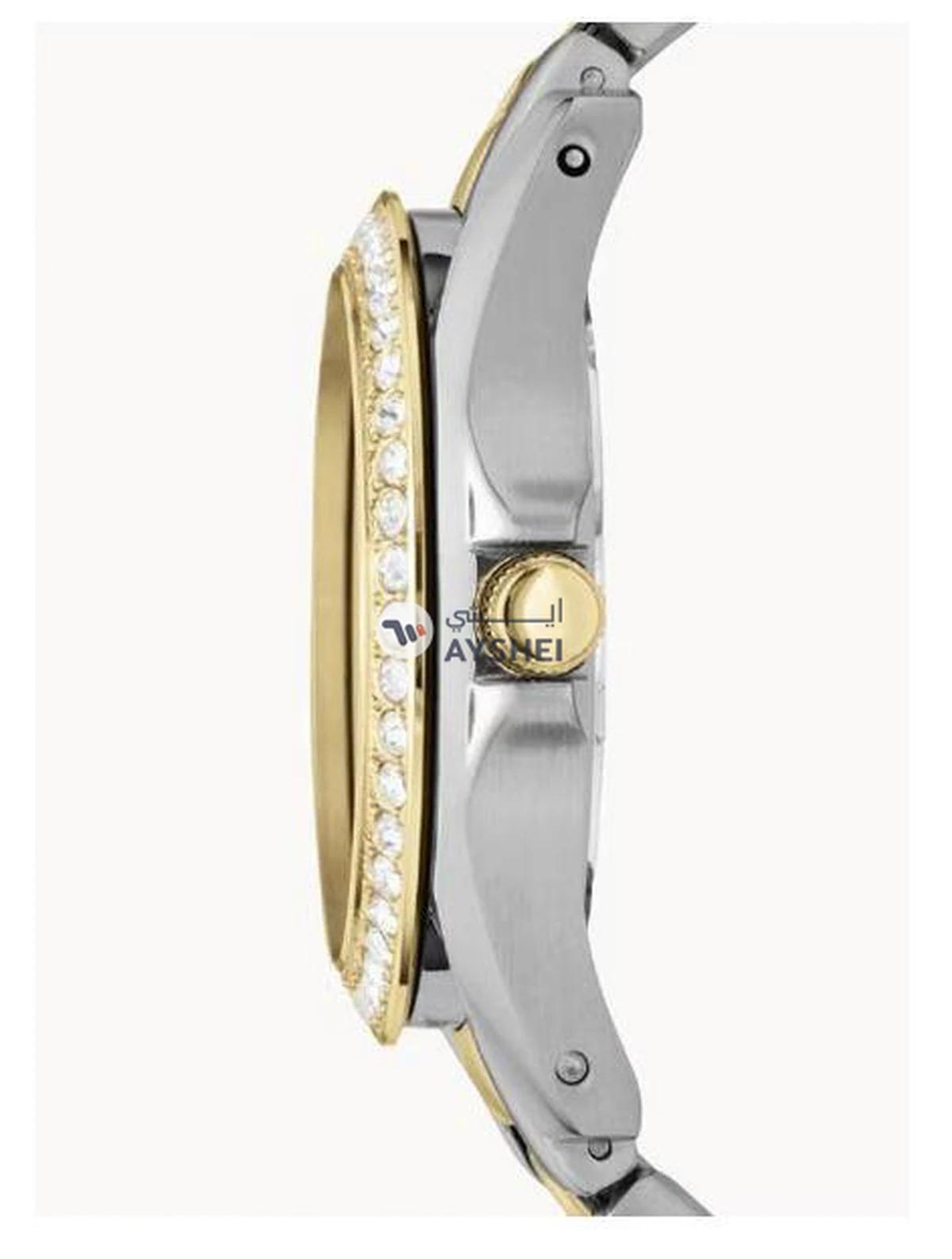 FOSSIL Women's Stainless Steel Analog Wrist Watch ES3204 - 38 mm - Silver/Gold-2-2