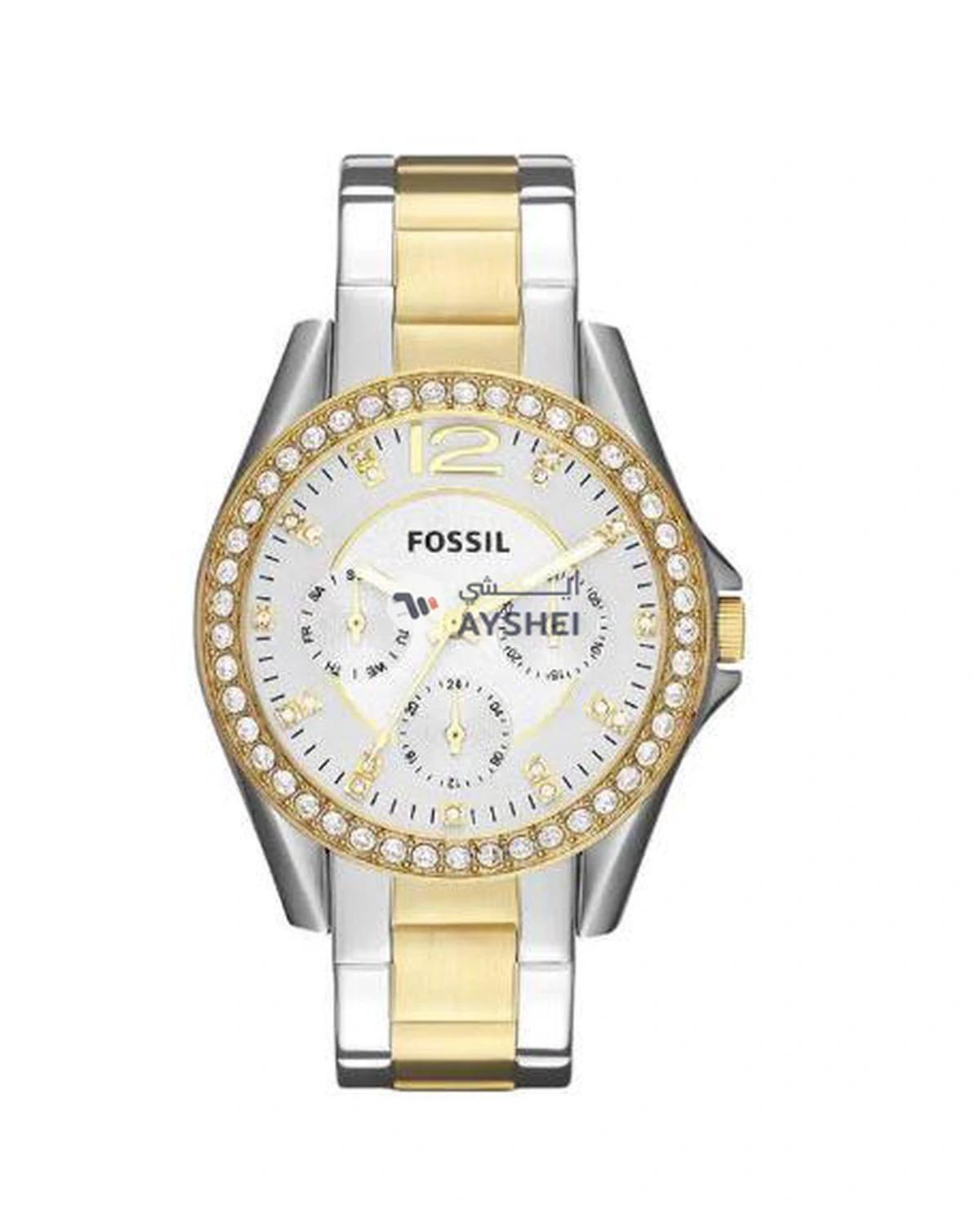 FOSSIL Women's Stainless Steel Analog Wrist Watch ES3204 - 38 mm - Silver/Gold-0-portrait