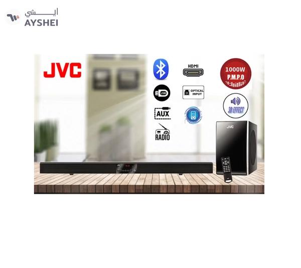 JVC 2.1 Channel Soundbar With Subwoofer Home Theater Surround Sound Speaker System THBY370A Black