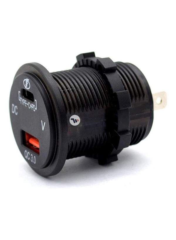 Generic QC3.0 USB Charger Socket with Type C Charger Port for Car, Van, Boat, Marine
