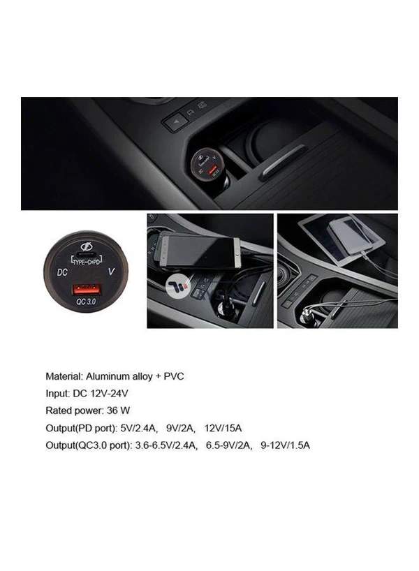 Generic QC3.0 USB Charger Socket with Type C Charger Port for Car, Van, Boat, Marine