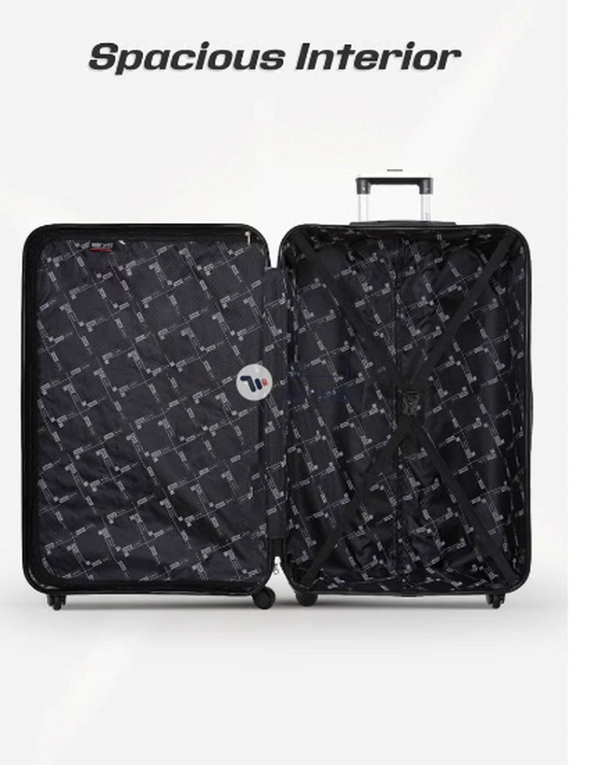 PARAJOHN Lightweight 3-Pieces Polypropylene Hard Side Travel Luggage Trolley Bag Set With Lock For Men/Women/Unisex Dark Grey-3-3