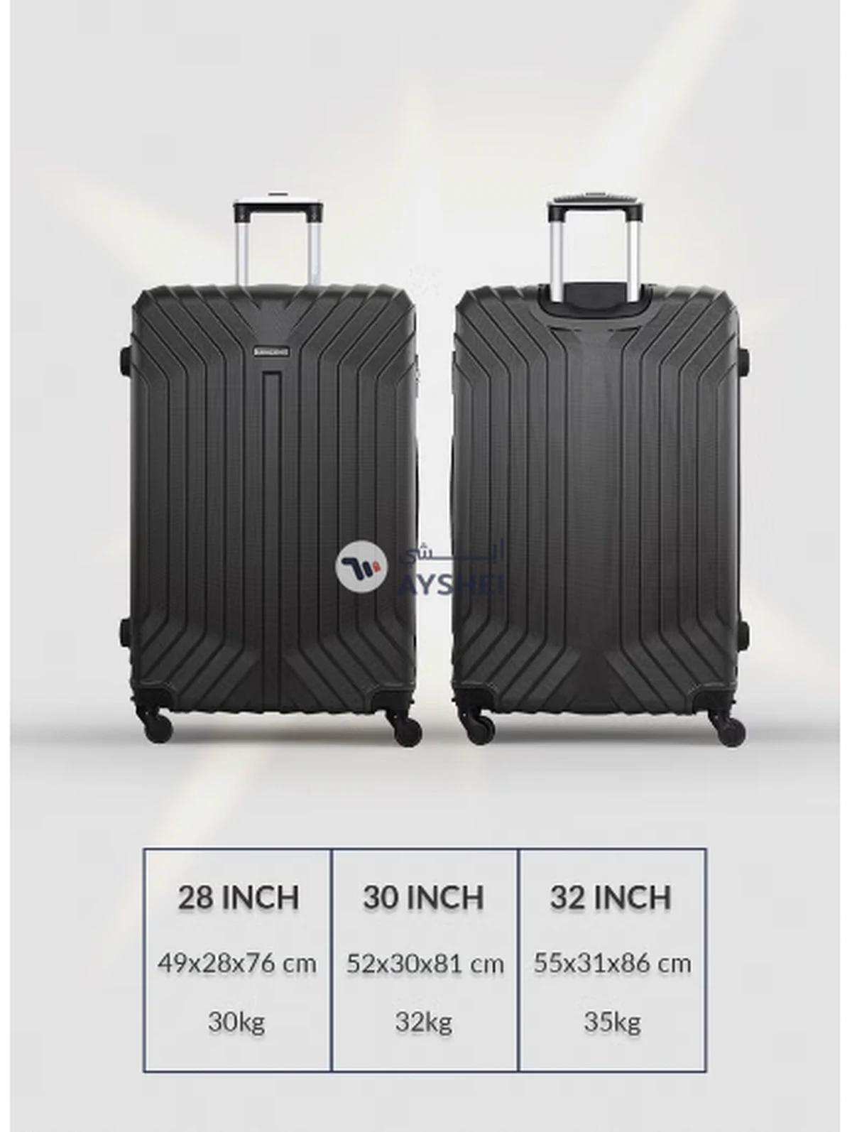 PARAJOHN Lightweight 3-Pieces Polypropylene Hard Side Travel Luggage Trolley Bag Set With Lock For Men/Women/Unisex Dark Grey-4-4