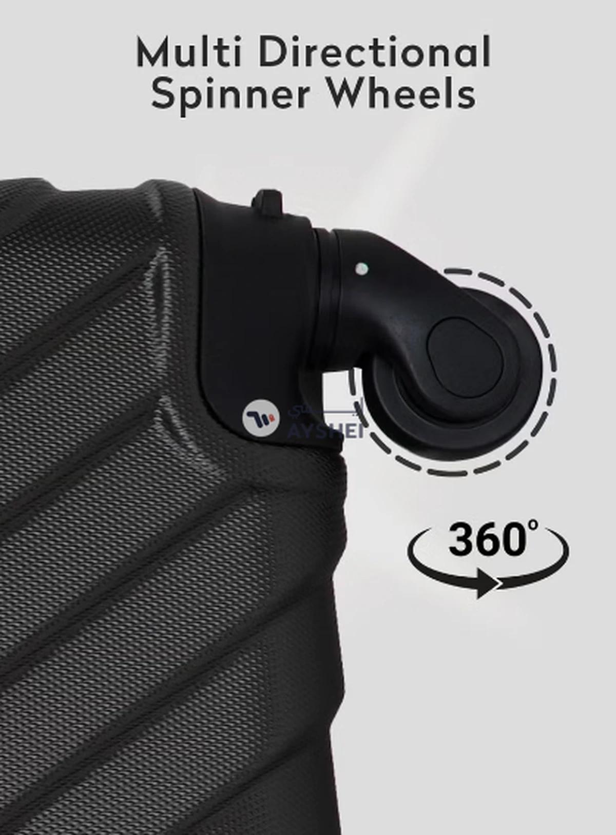 PARAJOHN Lightweight 3-Pieces Polypropylene Hard Side Travel Luggage Trolley Bag Set With Lock For Men/Women/Unisex Dark Grey-2-2