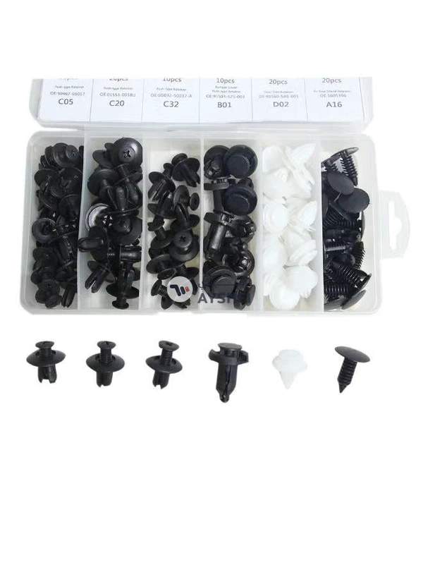 Generic 100-Piece Car Retainer Trim Clip Set With Removal Tool