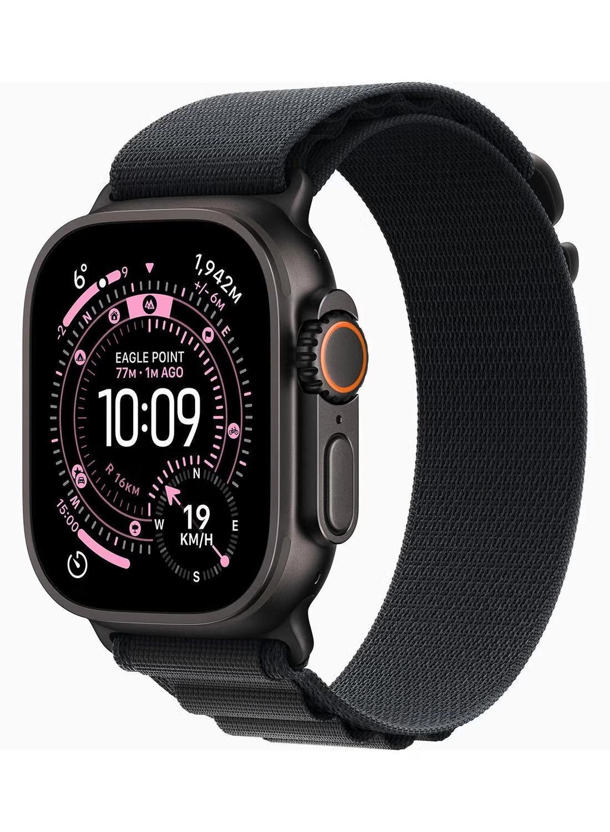 Apple Watch Ultra 3 GPS + Cellular 49mm (TDRA Version) Black Titanium Case With Black Alpine Loop - Large-0-portrait