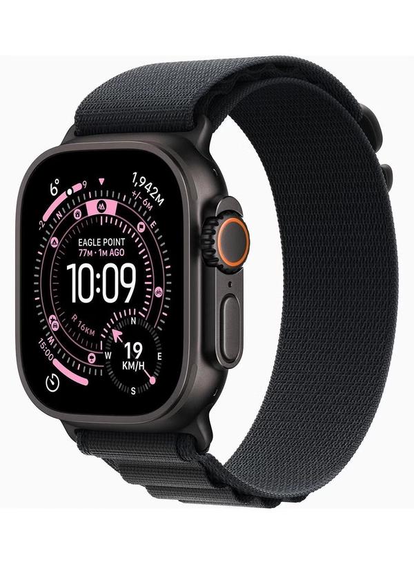 Apple Watch Ultra 3 GPS + Cellular 49mm (TDRA Version) Black Titanium Case With Black Alpine Loop - Large