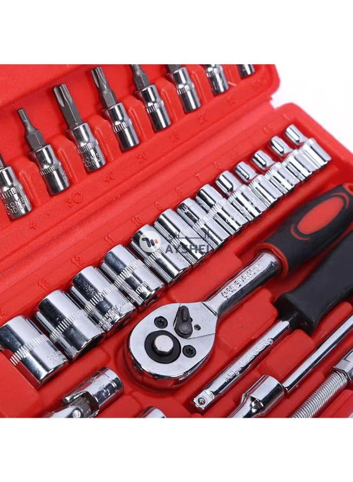 Generic 46-Piece Compact And Convenient Quick Ratchet Sleeve Auto Repair Tool Set-0-portrait