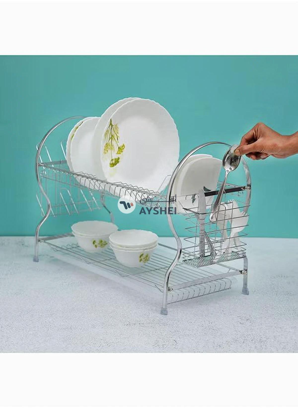 Delcasa 2 Layer Dish Rack, PP Drain Board, DC2096-1-1