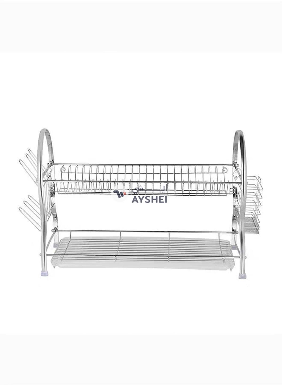 Delcasa 2 Layer Dish Rack, PP Drain Board, DC2096-1-portrait