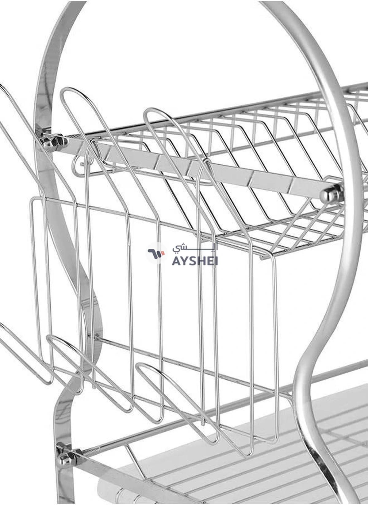 Delcasa 2 Layer Dish Rack, PP Drain Board, DC2096-4-4