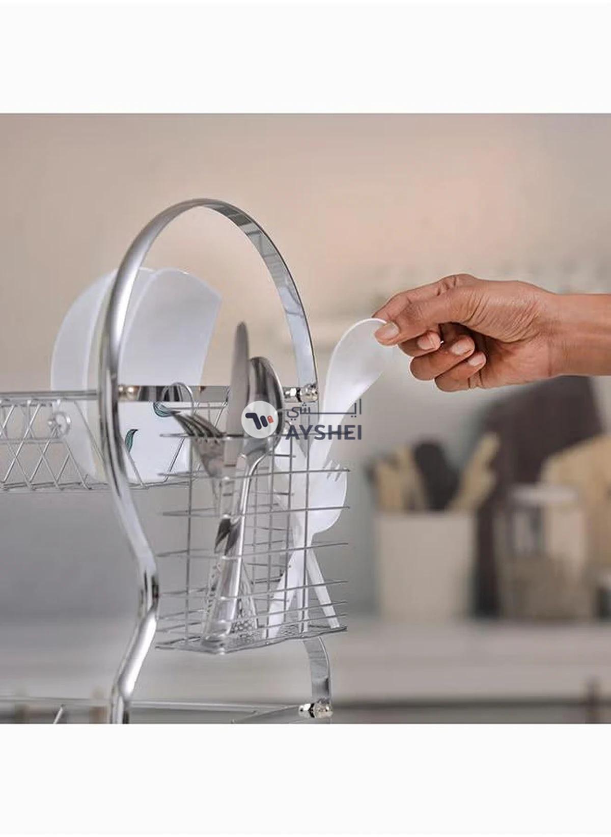 Delcasa 2 Layer Dish Rack, PP Drain Board, DC2096-5-5