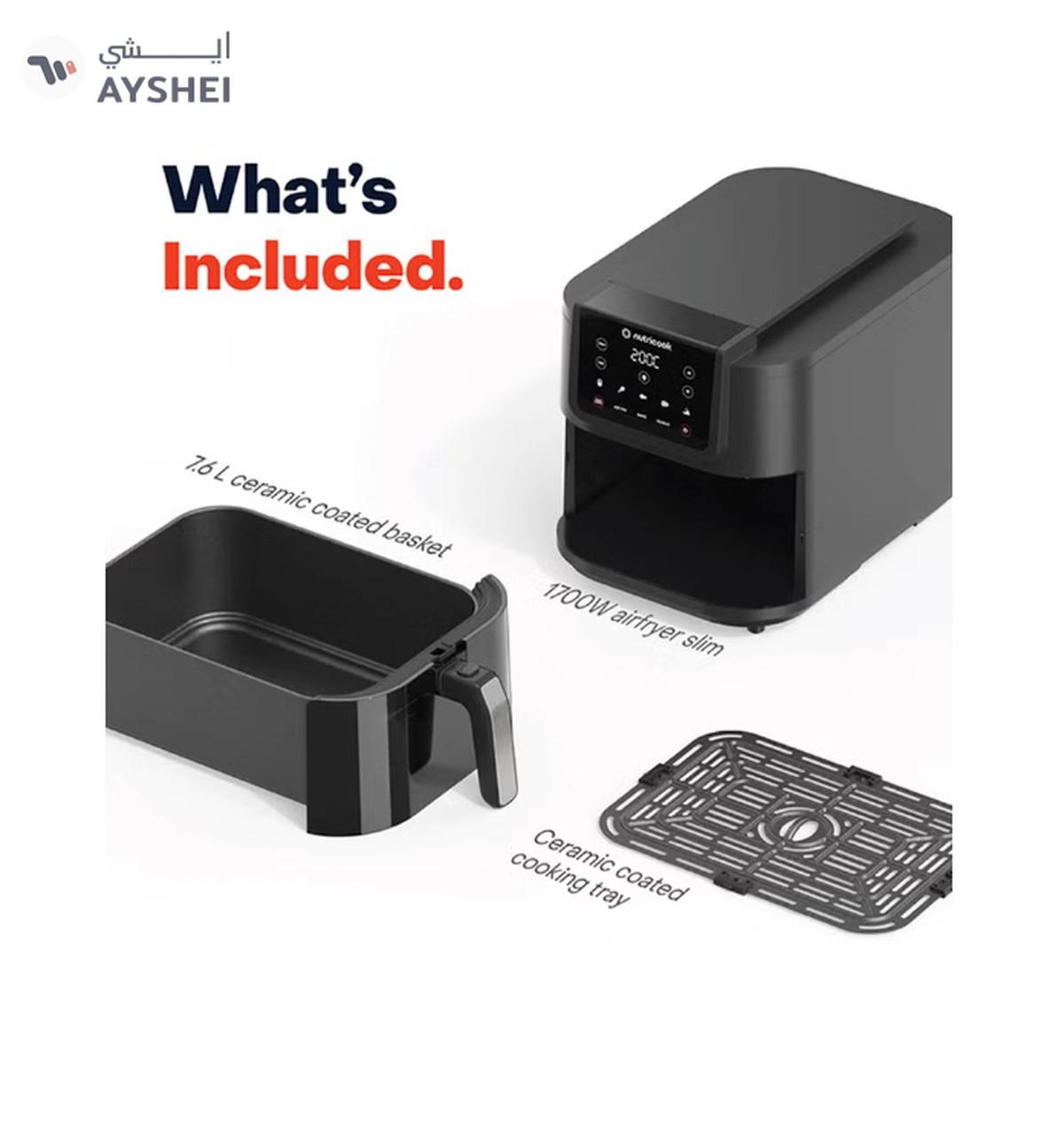 nutricook Air Fryer Slim XL,7.6L, 2.4KG, Extra-Large Basket-1-portrait