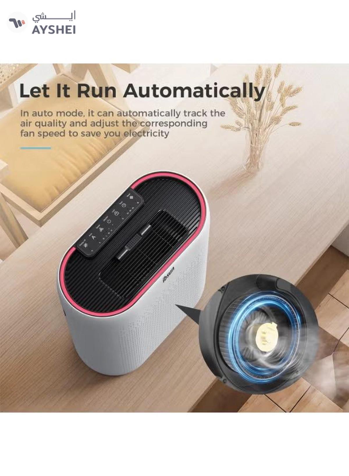 IBSUN Air Purifier Large Room Up to 60 ㎡ with Air Quality Sensors, H13 True HEPA Filter Remove 99.97% for Dust Pet Dander ZY2866-4-4