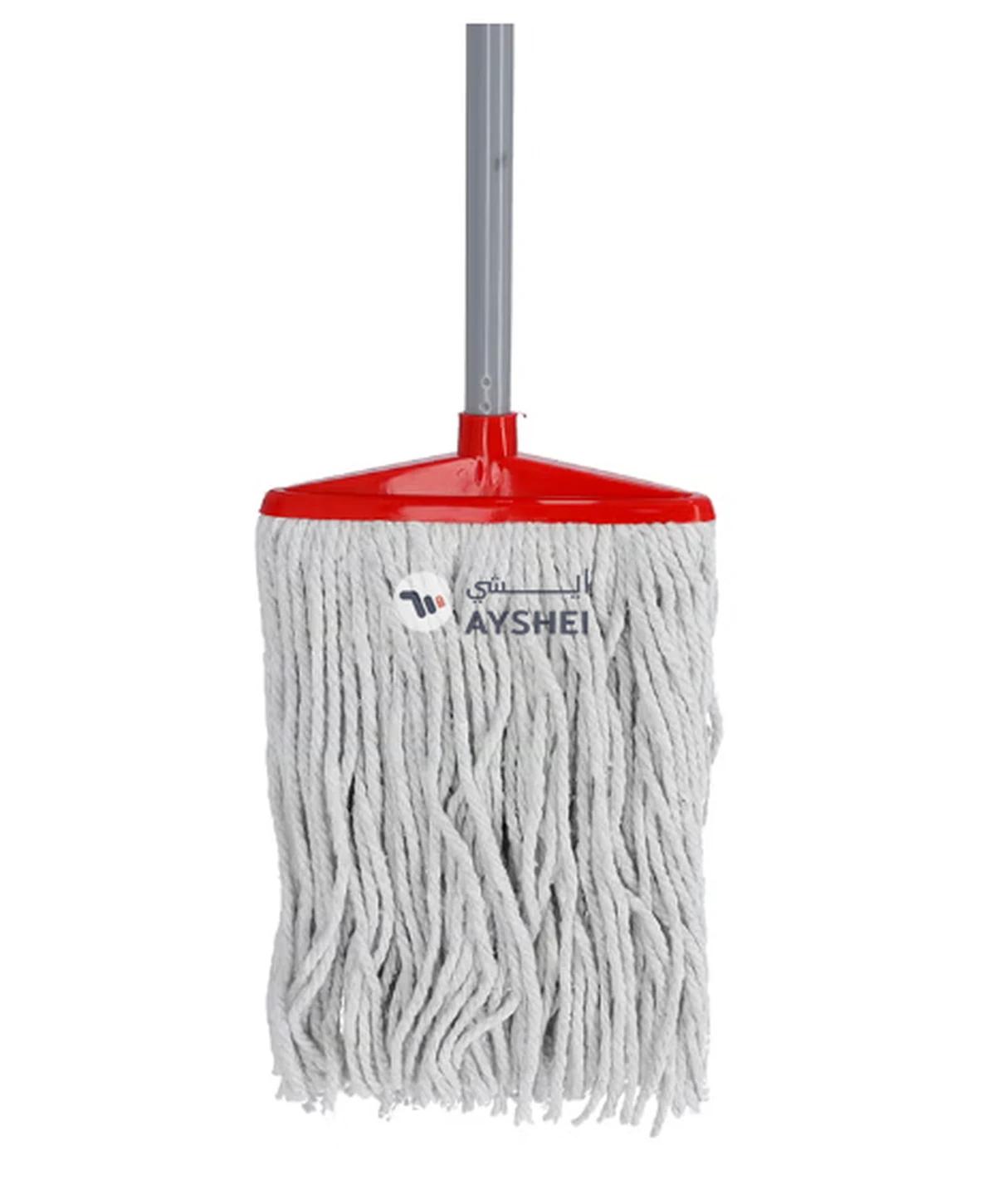Delcasa Cotton Mop Head With Iron Pole White/Red 100centimeter-1-1
