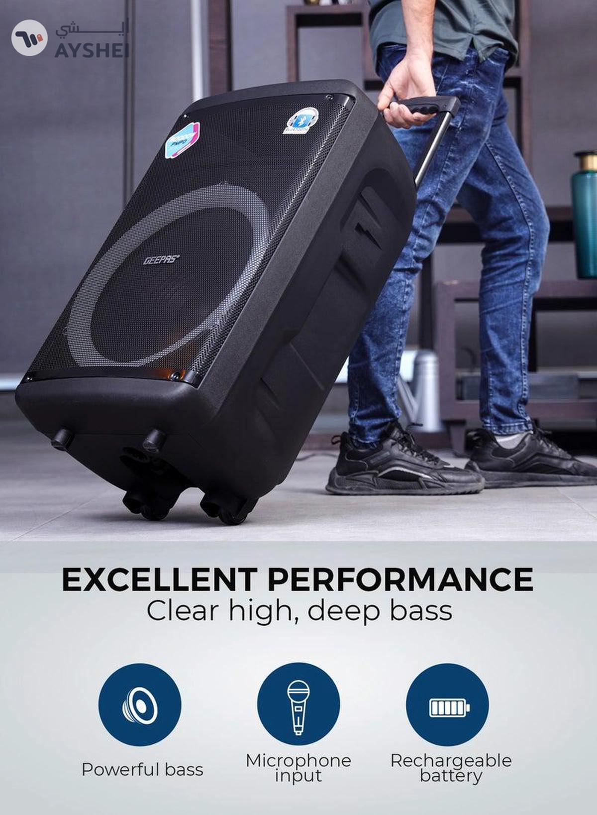 GEEPAS Rechargeable and Professional Trolley Speaker-0-portrait