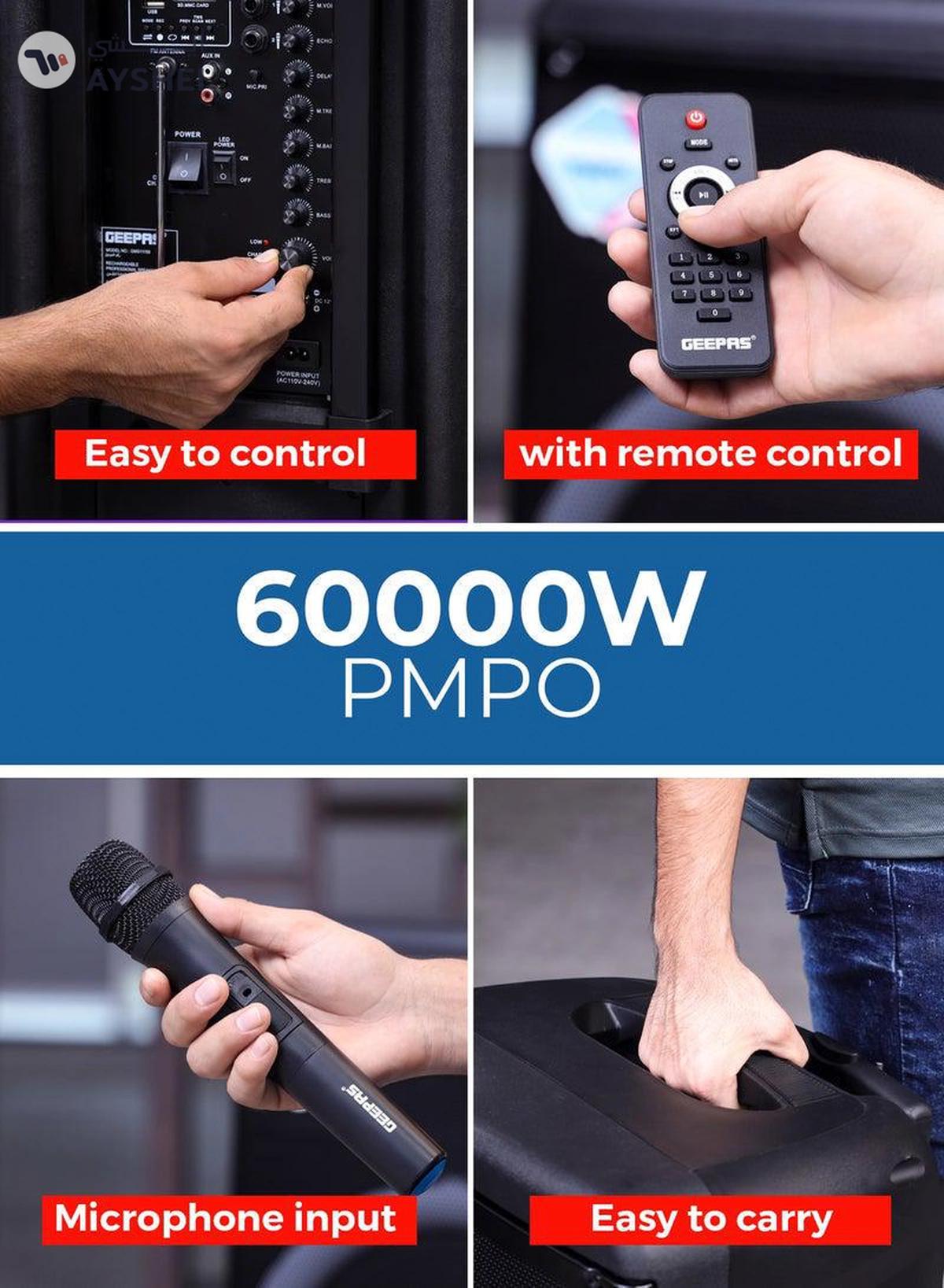 GEEPAS Rechargeable and Professional Trolley Speaker-1-portrait