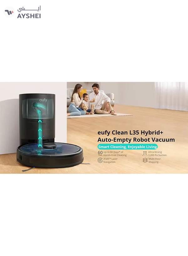 Eufy RoboVac L35 Hybrid+ Vacuum Cleaner 50 W T2182K11 Black