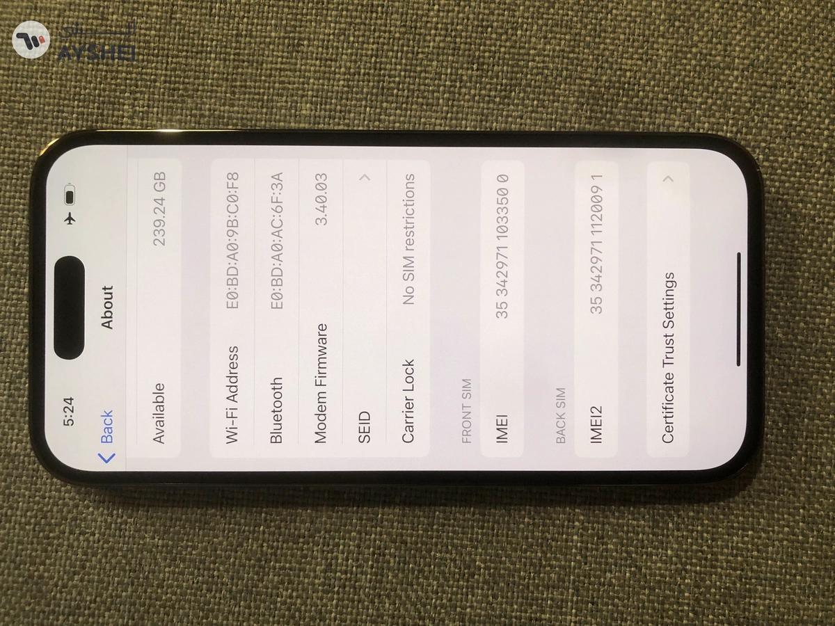iPhone 14 pro 256gb deeppurple color 100%battery life-7-7