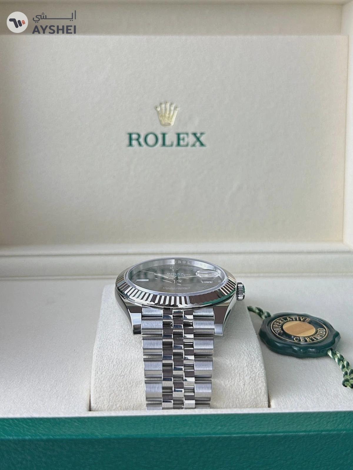 Rolex Datejust 41mm Steel & White gold Wimbledon dial Jubilee bracelet-6-6