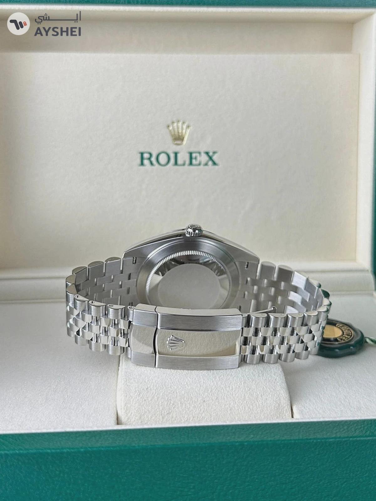 Rolex Datejust 41mm Steel & White gold Wimbledon dial Jubilee bracelet-3-3