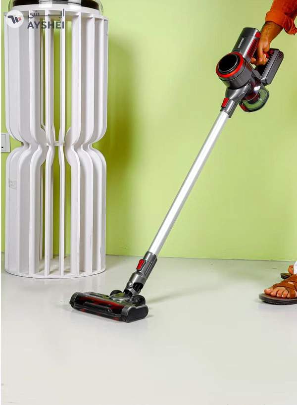 GEEPAS Rechargeable Cordless Vacuum Cleaner, 3 Speed and LED Touch Panel Control, Sensor for Power, Easy to Use Stick Model, Low Noise Design, Long and Sofa Nozzle 0.6 L 350 W GVC19038 Grey, Red
