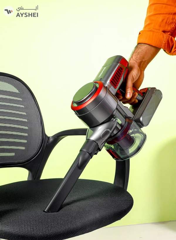 GEEPAS Rechargeable Cordless Vacuum Cleaner, 3 Speed and LED Touch Panel Control, Sensor for Power, Easy to Use Stick Model, Low Noise Design, Long and Sofa Nozzle 0.6 L 350 W GVC19038 Grey, Red