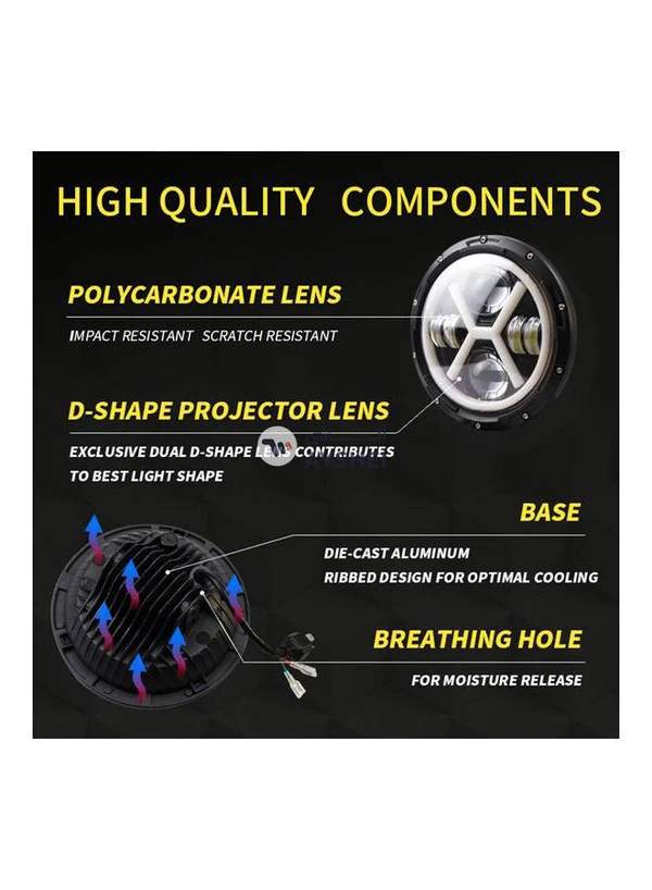Generic 500W Round LED Car Headlight