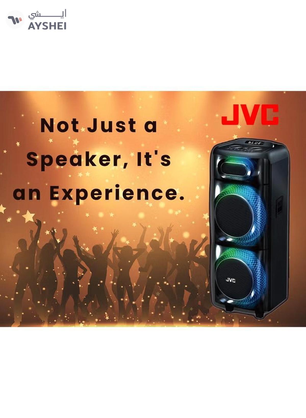 JVC Portable Bluetooth Party Speaker /2000W PMPO Output/ 10"*2 Speaker/8000 mAh Power Battery with Wireless Microphone and Remote control-XS-N178 XS-N178 Black-1-portrait
