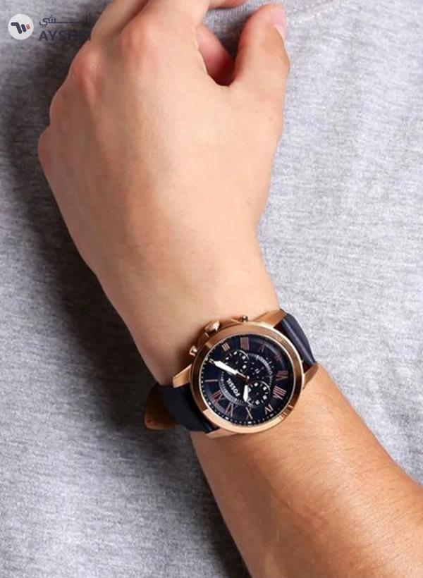 Fossil Men's Grant Water Resistant Chronograph Watch FS4835 - 44 mm - Blue