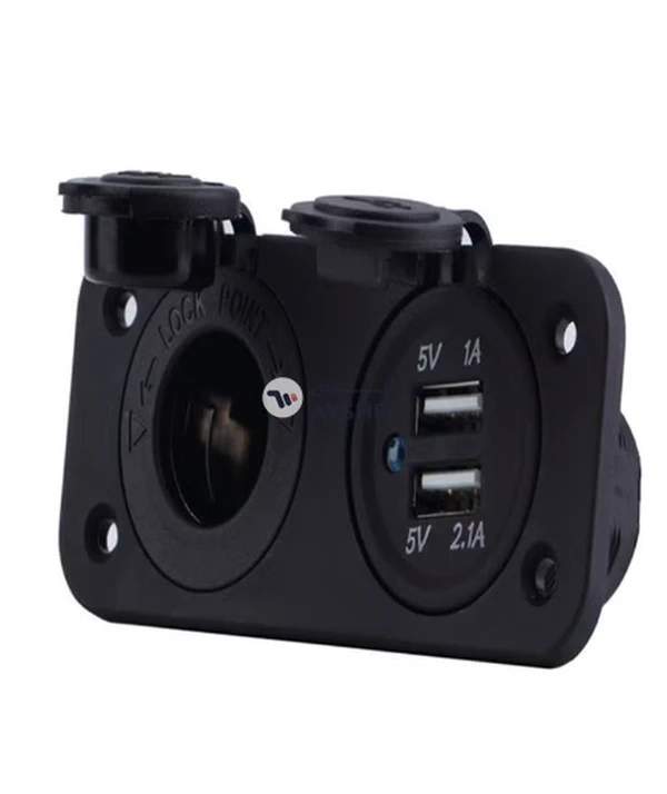 OUTAD 2 USB Adapter Charger Black