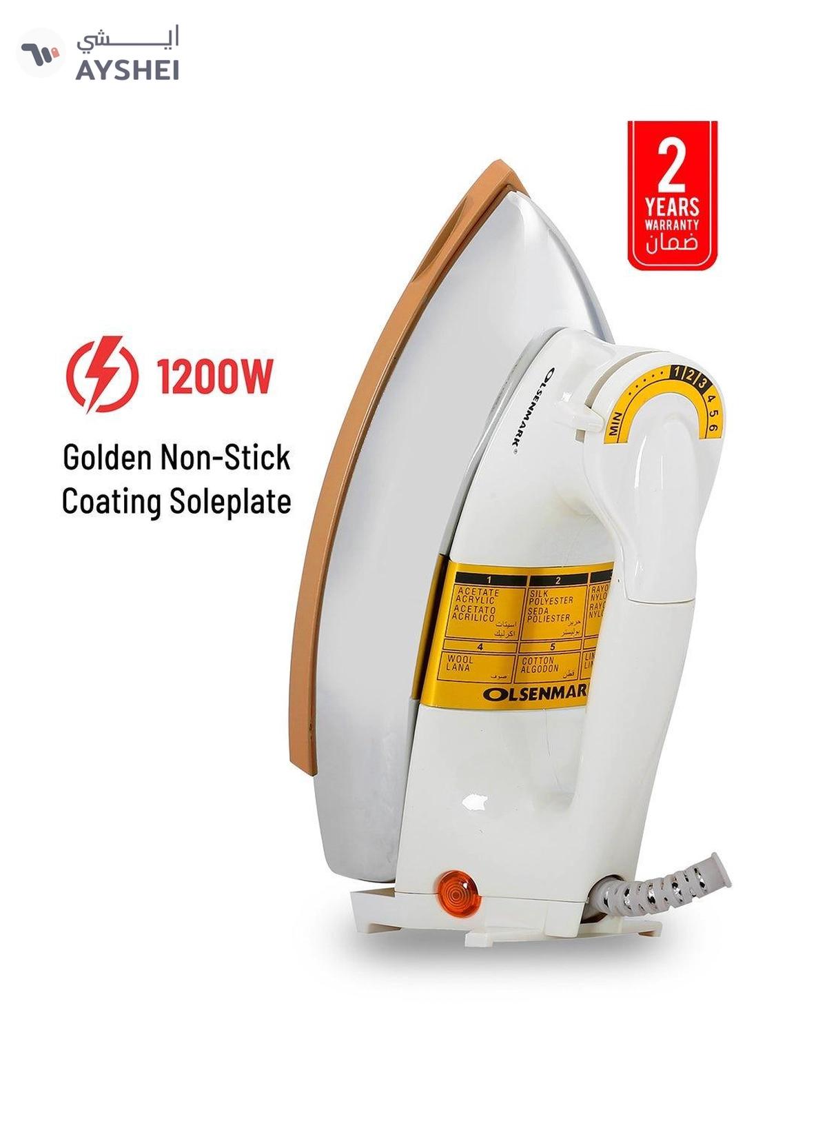 Olsenmark Cloth Iron 1200 W OMDI1590 White/Silver/Gold-0-portrait