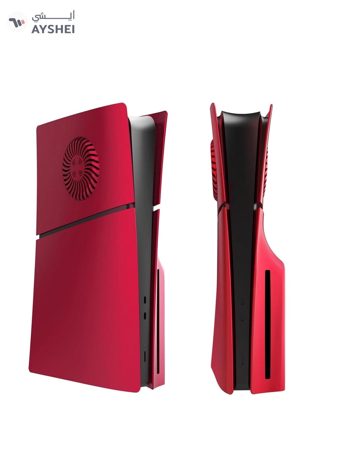 Generic TRIX SLIM Disc Edition Face Plates Cover Skins for PS5 Console, Faceplate Protective Shell Replacement Plate, Dustproof, Anti-Scratch (RED)-0-portrait