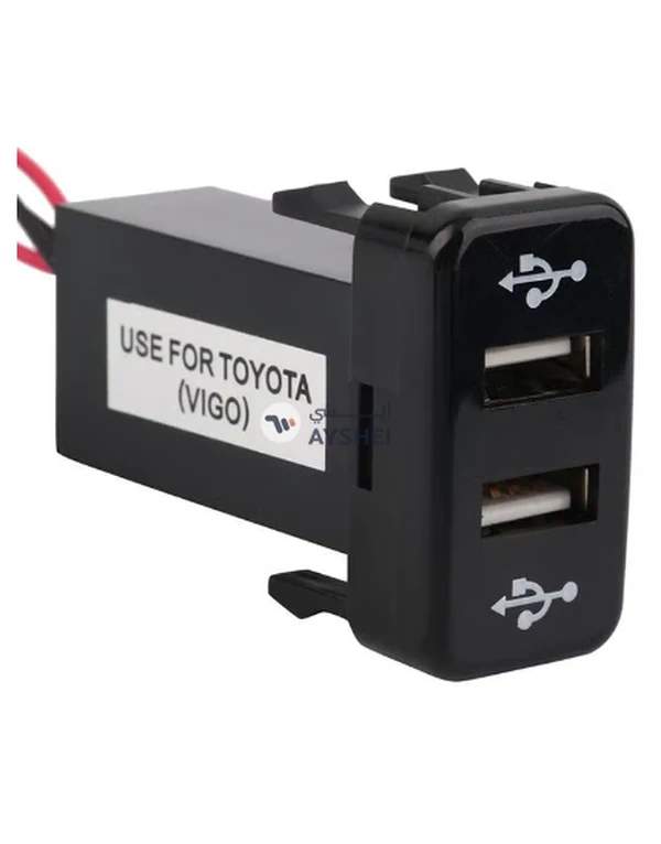 OUTAD Double USB Car Mobile Charger For Toyota Vigo Black