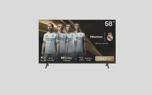 Hisense 58 Inch 4K AI Upscale UHD Smart TV | 60Hz | Precision Colour | Dolby Vision | Game Mode PLUS | VIDAA Smart TV | Voice Control | Model 2024 | 58A6N Black