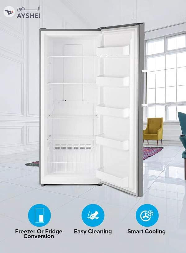 GEEPAS 500 L Gross/433 L Net Capacity No Frost Upright Freezer Convertible And Huge Storage Capacity, Inverter Compressor, Freeze And Fridge Conversion Option, Digital Temperature Control, Door Open Alarm GRFU5125XHN 150 W GRFU5125XHN Metallic Grey