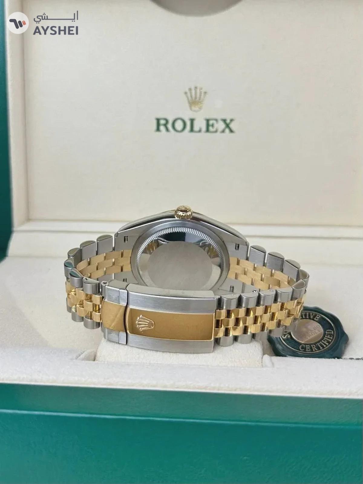Rolex Datejust 36mm Steel & Yellow Gold Olive Green VI Diamond Dial-0-portrait