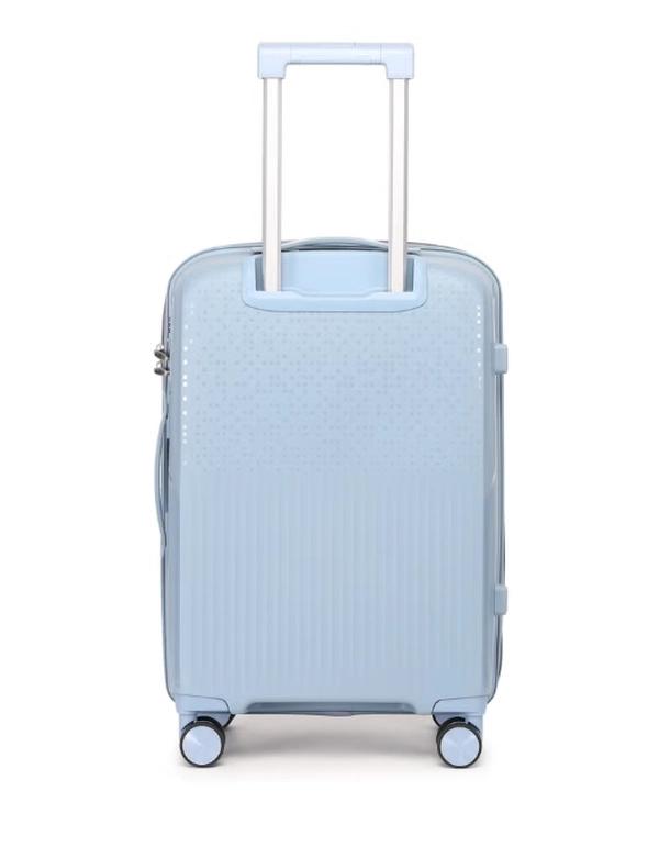 British Tourister 3 Piece Polyproplene Hard Side Spiner Luggage Trolley Set 20/24/28 Inch - Grey Blue