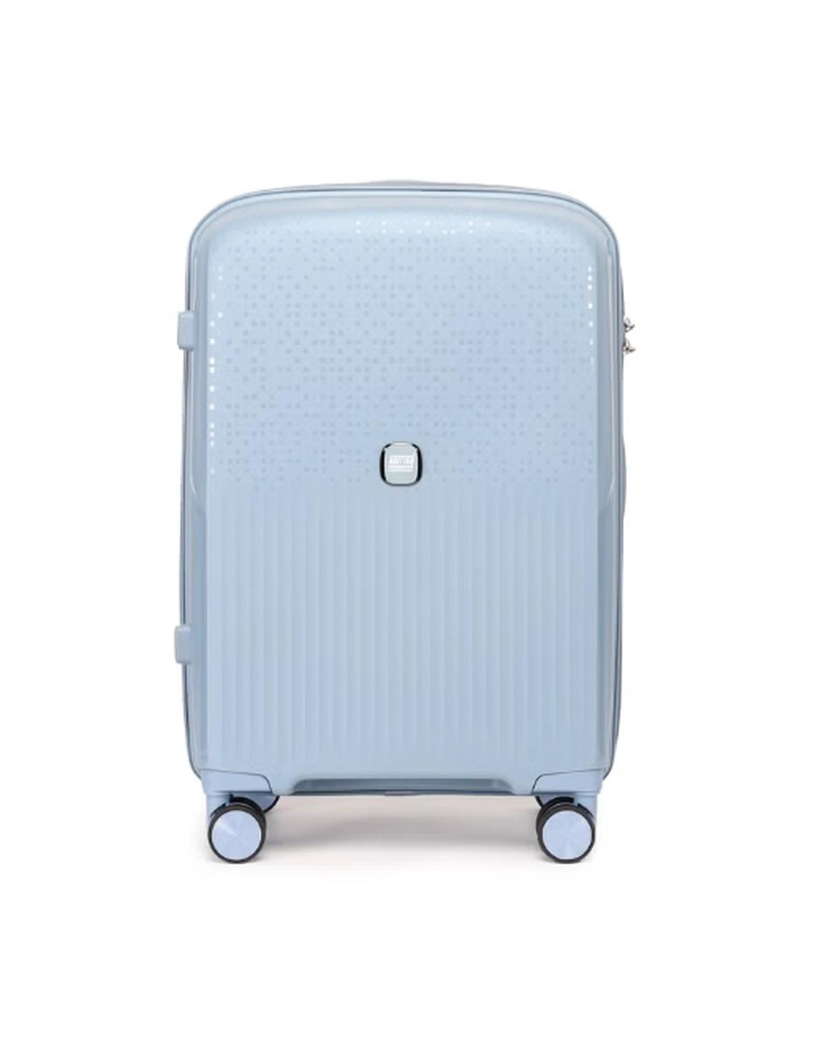 British Tourister 3 Piece Polyproplene Hard Side Spiner Luggage Trolley Set 20/24/28 Inch - Grey Blue-5-5