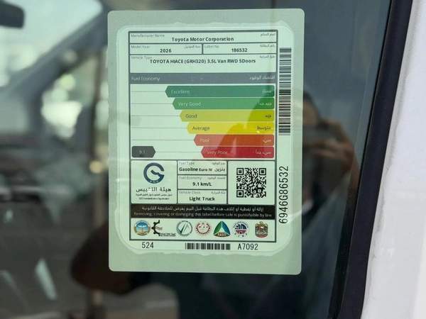 Toyota Hiace 3.5L Cargo manual 2026