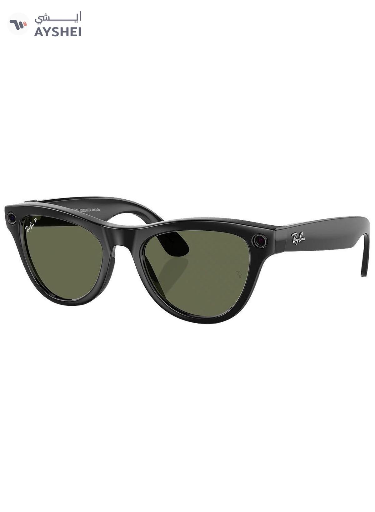 Meta Ray-Ban Skyler RW4010 Polar G-15 Green lens Shiny Black-0-portrait