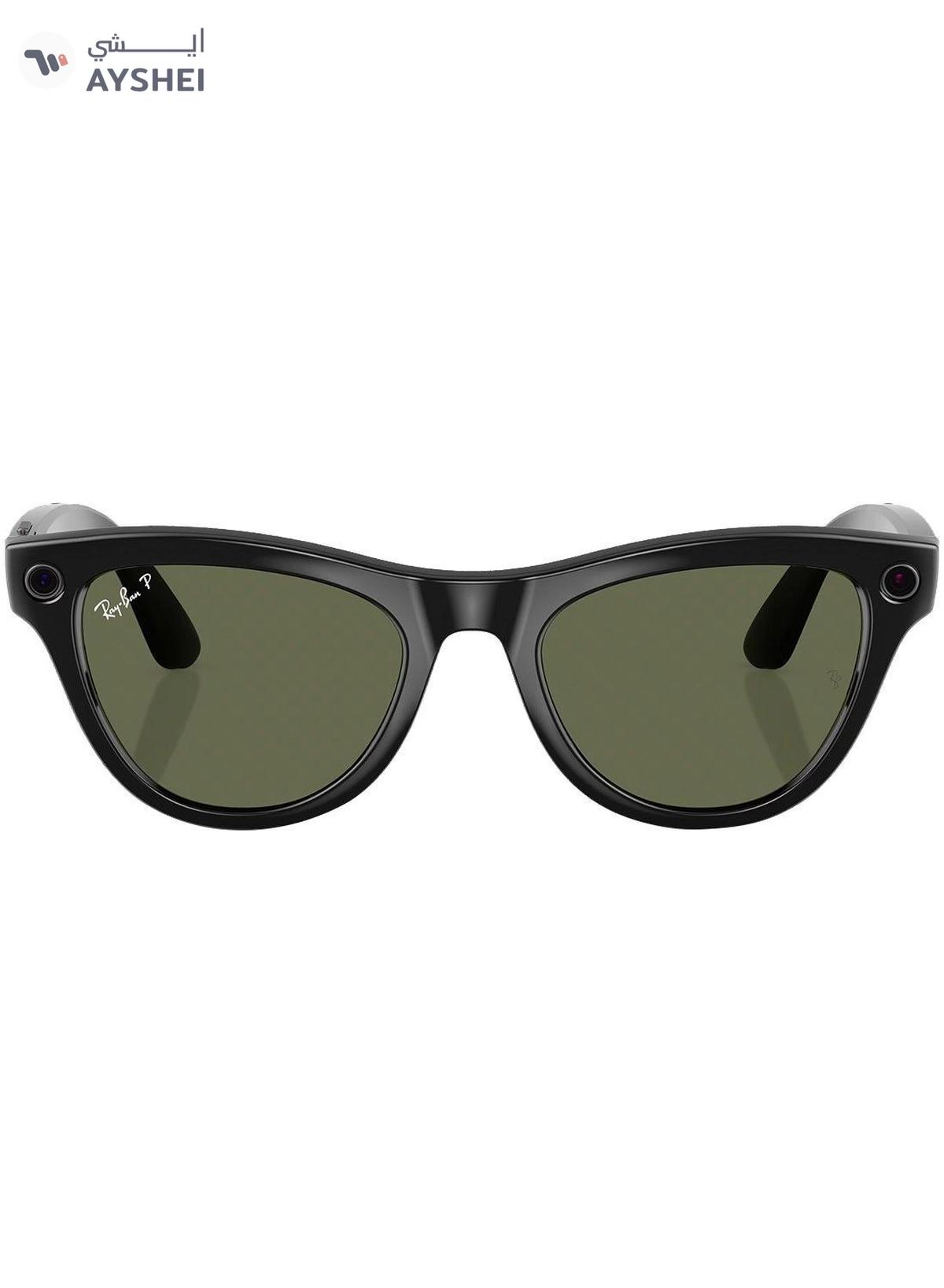 Meta Ray-Ban Skyler RW4010 Polar G-15 Green lens Shiny Black-5-5