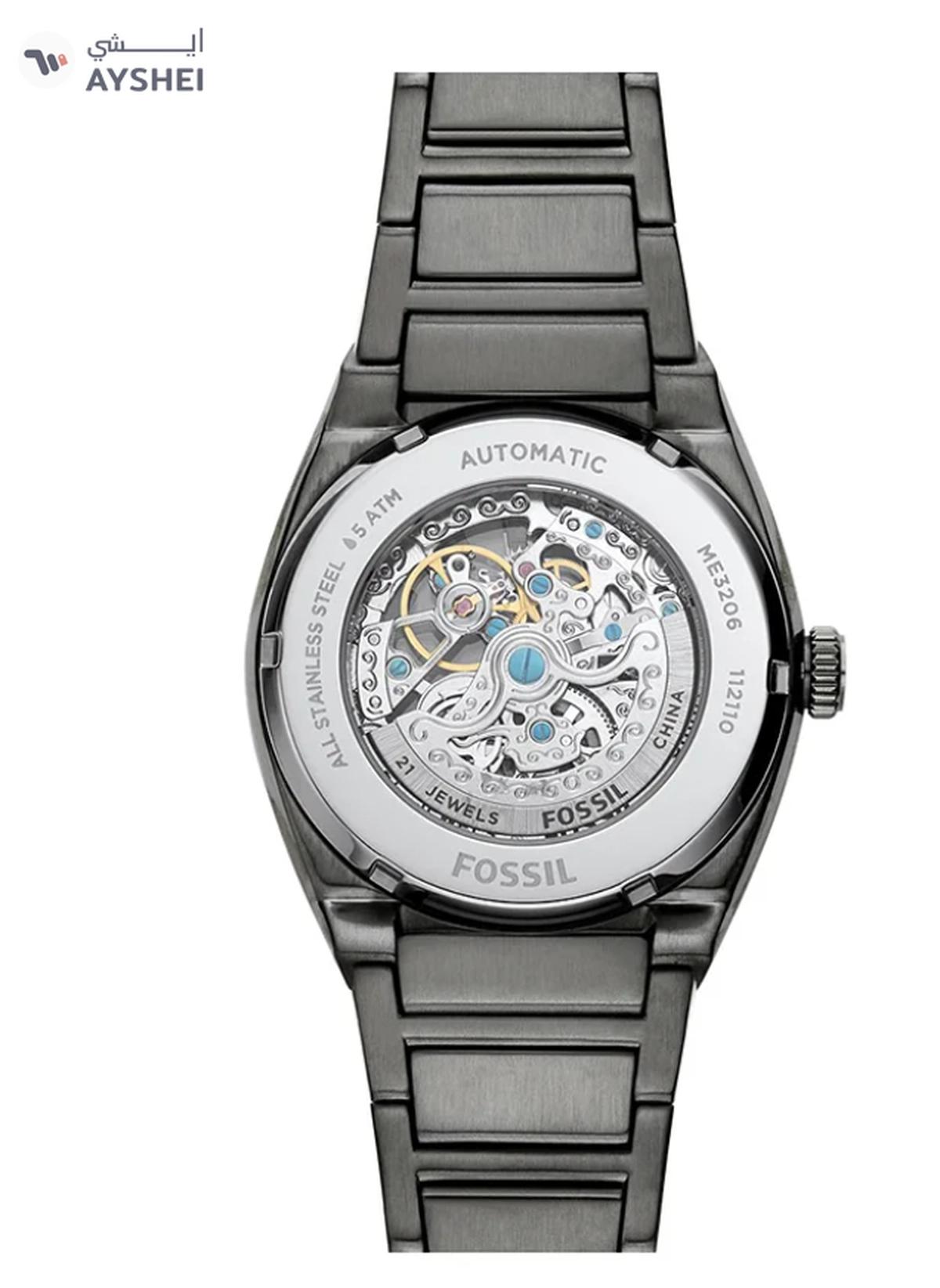 Fossil Men's Everett Round Shape Stainless Steel Automatic Wrist Watch ME3206 - 42 mm - Grey-3-3