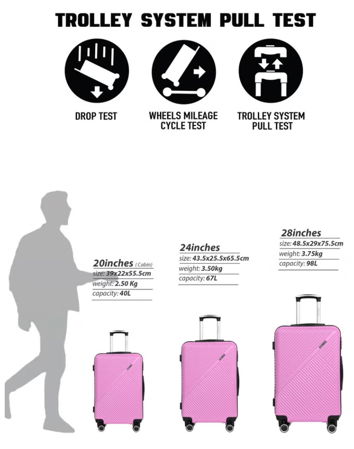 PARAJOHN Large Size Lightweigh ABS Hardside Spinner Luggage Trolley -28 Inch -3-3